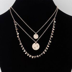 Triple Disc Charm Chain Necklace